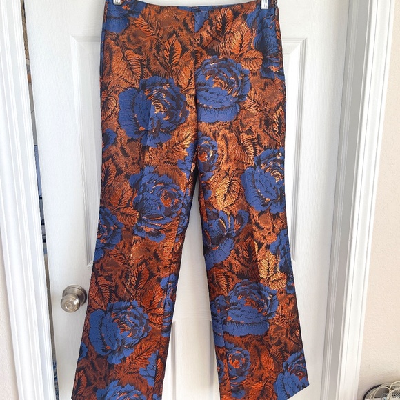 Anthropologie Leifsdottir Metallic Brocade Jacquard Trousers Sz 8 Worn Once - Picture 3 of 13